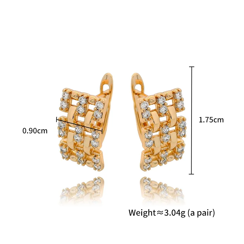 Golden Link Pave Hoop